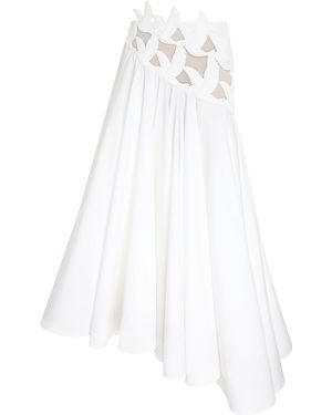 Zimmermann Luna Appliquéd Cotton Maxi Skirt - White