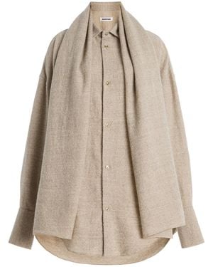 DARKPARK Georgia Wool Scarf Shirt - Natural