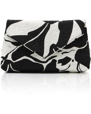 Dries Van Noten Printed Cotton-Blend Envelope Clutch - Black