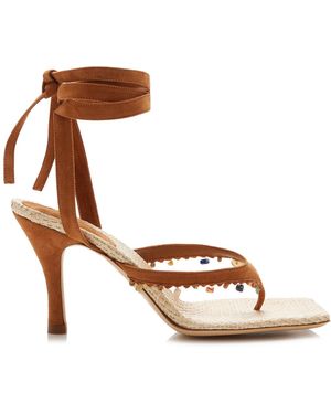 Christopher Esber Exclusive La Isla Beach Quartz Raffia Sandals - Natural