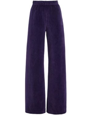 Suzie Kondi Zephyra Velour Straight-Leg Trousers - Blue