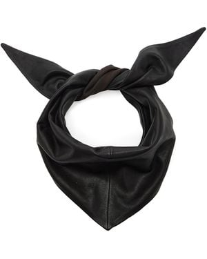 Lemaire Large Leather Triangle Scarf - Black