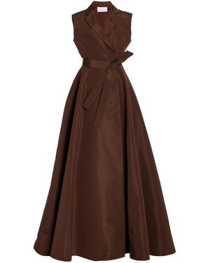 Carolina Herrera Silk Trench Gown - Brown