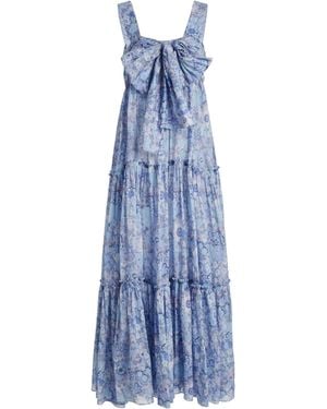 Chloé Floral-printed Cotton Voile Midi Dress - Blue