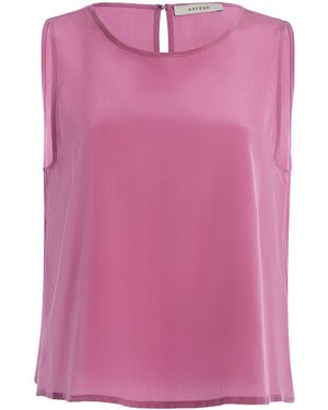 Asceno Sofia Silk Shell Top - Pink