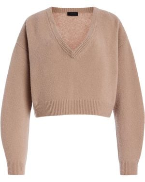 LAPOINTE Cashmere-silk Cropped Jumper - Natural