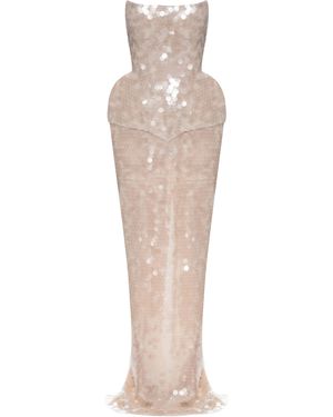 BALYKINA Muna Sequined Maxi Dress - Natural