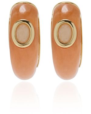 Eddie Borgo Callie 12K-Plated Brass Amber And Aragonite Hoop Earrings - White