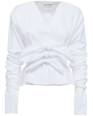 DES_PHEMMES Knotted Cotton Top - White