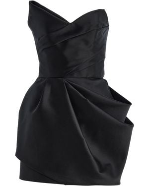 Monique Lhuillier Strapless Draped Mini Dress - Black