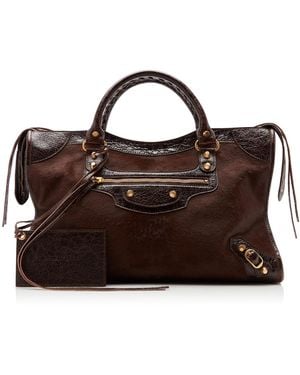 Balenciaga Le City Medium Pony Hair Bag - Brown