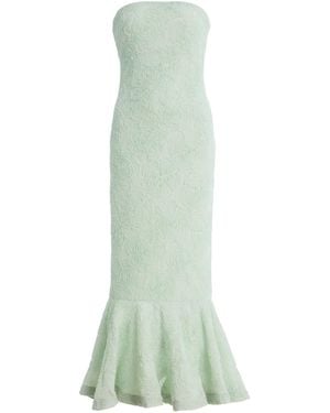 ROTATE BIRGER CHRISTENSEN Flower Mesh Flounce Dress - Green
