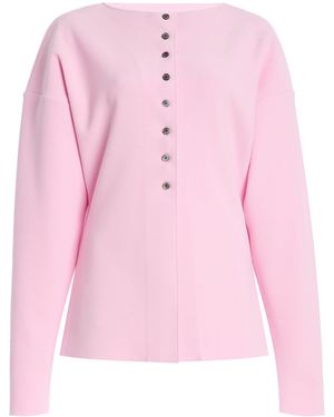 Birrot Exclusive Lay2 Boatneck Crepe Cardigan - Pink