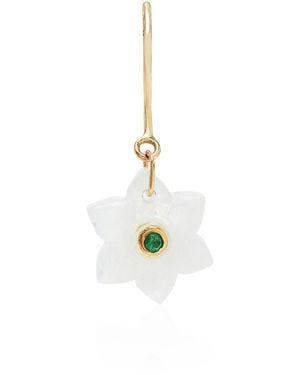 Pascale Monvoisin Ida Moonstone And Emerald Single Earring - Metallic