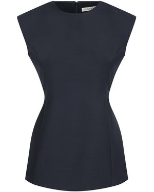Heirlome Eve Wool-Silk Top - Blue