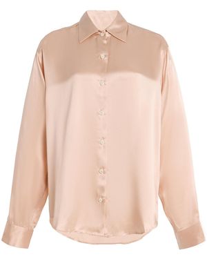Comme Si La Classica Silk-Charmeuse Shirt - Pink