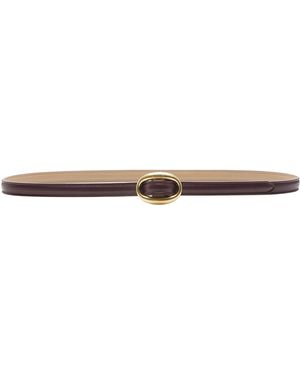 Saint Laurent Thin Reversible Leather Belt - Red