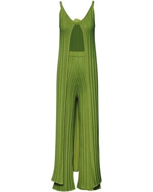 Baobab Clarissa Pleated Wide-Leg Trousers - Green