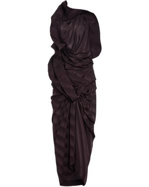 Dries Van Noten Dolla Draped Silk Midi Dress - Blue