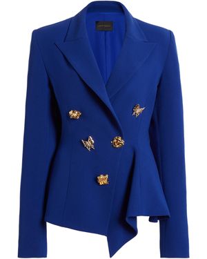 Zuhair Murad Double-breasted Cady Blazer - Blue
