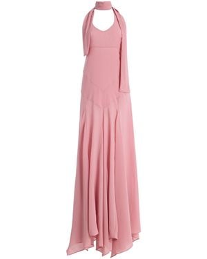 Siedres Exclusive Raye Crepe Maxi Halter Dress - Pink