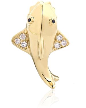 Yvonne Léon 9k Gold Diamond Single Earring - Metallic