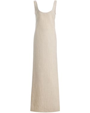 Atelier Prabal Gurung Double-Faced Italian Wool-Cotton-Silk Mix Tank Dress - White