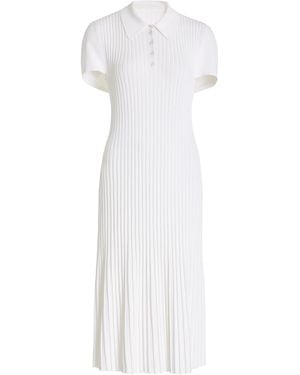 Brandon Maxwell The Joyce Pleated Knit Midi Dress - White