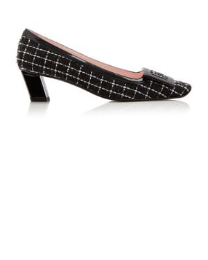 Roger Vivier Belle Vivier Patent Leather-trimmed Court Shoes - Black