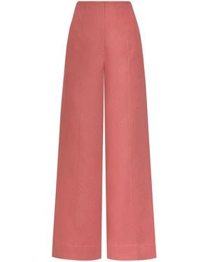 ANDRES OTALORA La Promesa Linen Wide-Leg Pants - Red