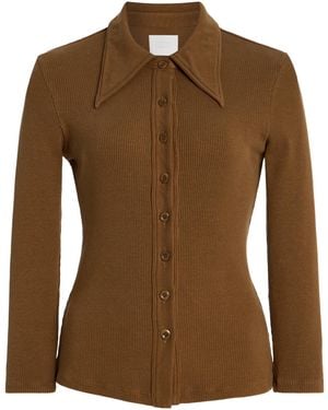 Citizens of Humanity X Bloom Farm Exclusive Gila Cotton Polo Shirt - Brown