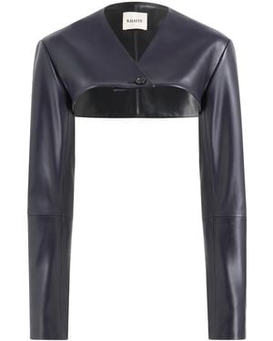 KHAITE Onno Plonge Leather Jacket - Black