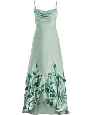 ANDRES OTALORA Exclusive Floreada Tulip-Printed Satin Maxi Dress - Green