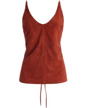 St. Agni Exclusive Suede Tie Top - Red