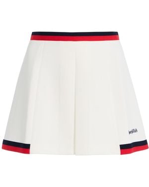 Sporty & Rich Mila Pleated Knit Mini Skirt - White