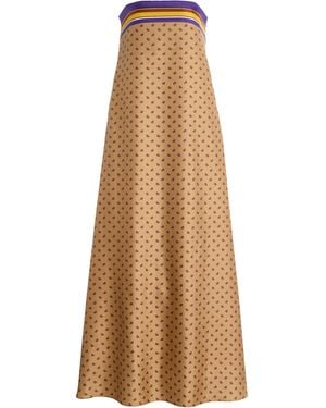 Christopher Esber Exclusive La Isla Bandana-Print Silk-Twill Strapless Dress - Natural