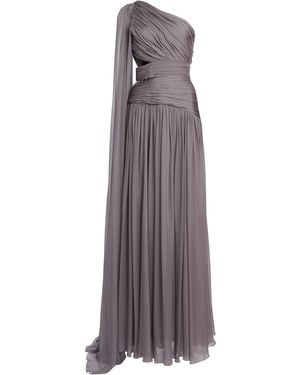 Zuhair Murad Cut-Out Draped Silk Gown - Purple