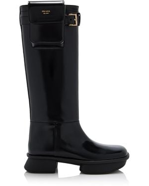 Prada Re-Edition 1999 Equal Leather Knee Boots - Black