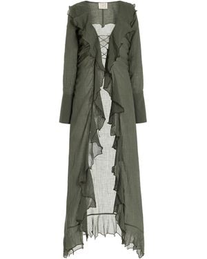 TG Botanical Marlie Cotton-linen Tunic Top - Green