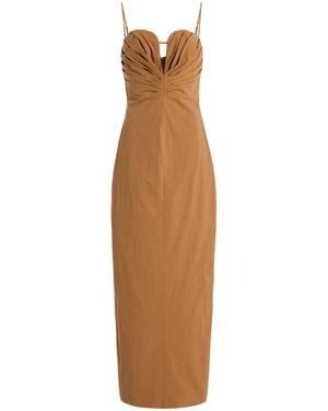 Significant Other Quentin Sculpted Cotton-Blend Maxi Dress - Brown