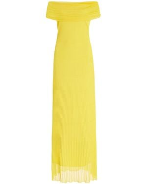 Jonathan Simkhai Laurelle Knit Off-The-Shoulder Maxi Dress - Yellow