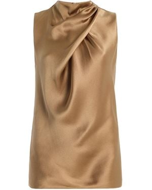 Gabriela Hearst Melina Draped Silk Top - Brown