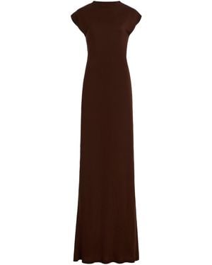 AMIYA Ala Cap Sleeve Maxi Dress - Brown