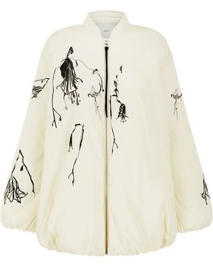 Harris Tapper Chloe Brushed Cotton-Cashmere Bomber Jacket - Natural