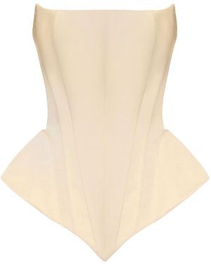 BALYKINA Eva Satin Corset Top - White
