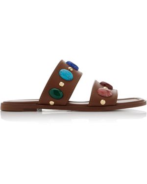 Gianvito Rossi Pasha Leather Sandals - Brown