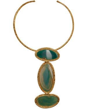 Sylvia Toledano Dakota 3 22K-Plated Agate Necklace - Green