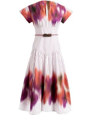 Silvia Tcherassi Antia Cotton Midi Dress - Red