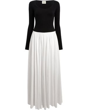 KHAITE Carlotta Pleated Jersey Maxi Dress - White