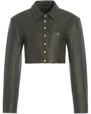 RÙADH The Arabella Lamb Leather Jacket - Green